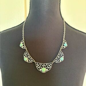 Elegant Silver and Turquoise Necklace